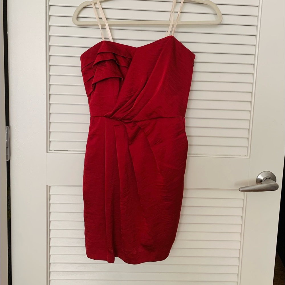Size 0 red strapless BCBG dress